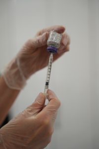 botox bottle and syringe for injections